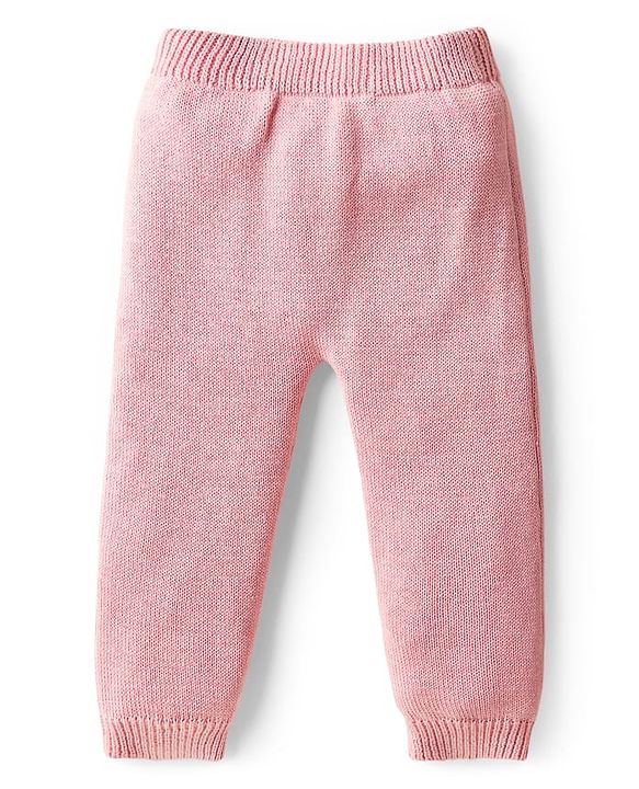 Babyhug Cotton Knit Full Sleeves Sweater Set with Cap & Elephant Applique Embroidery - Light Pink