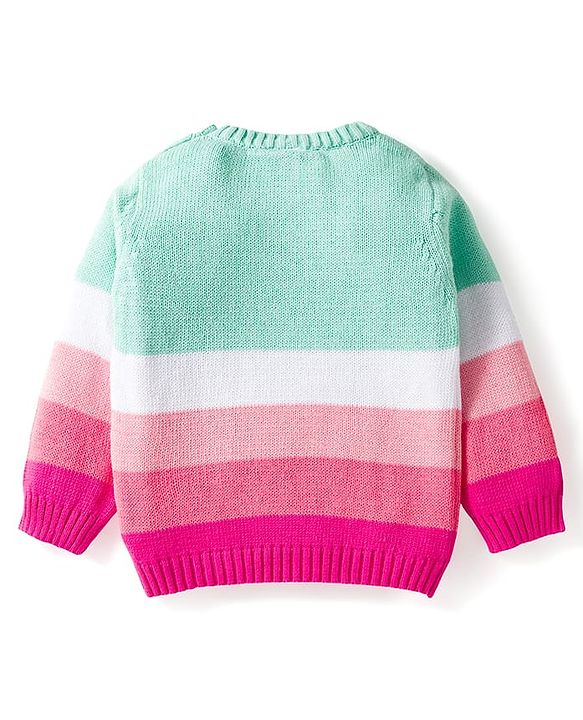 Babyhug Cotton Knit Full Sleeves Pullover Sweater Set with Cap & Color Block - Multicolor