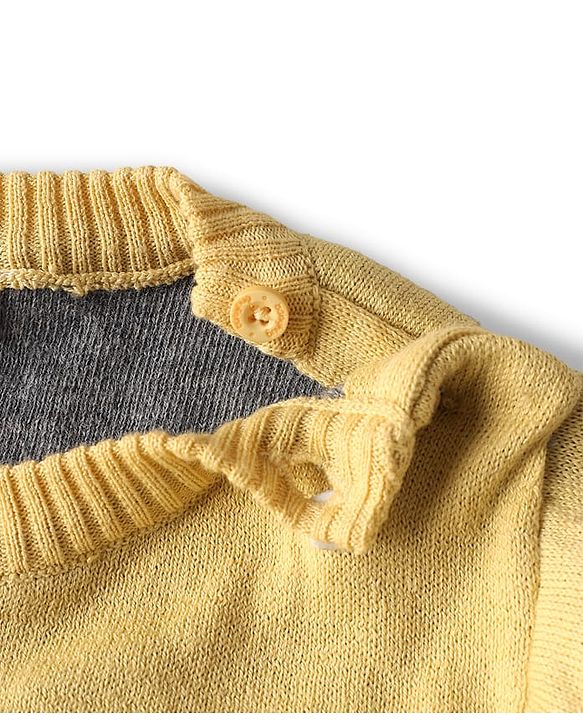 Babyhug Cotton Knit Full Sleeves Striped Sweater Set with Cap & Dear Design - Light Blue