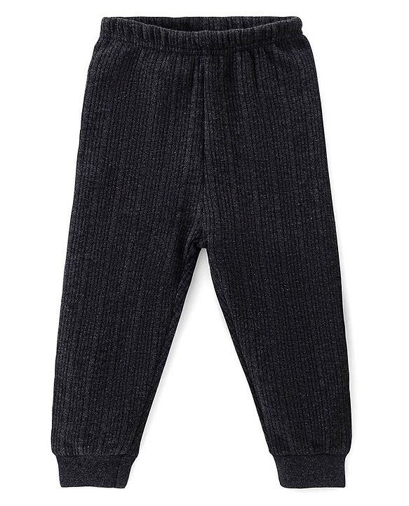 Babyhug Front Open Full Sleeves Thermal Vest & Leggings Set - Dark Grey