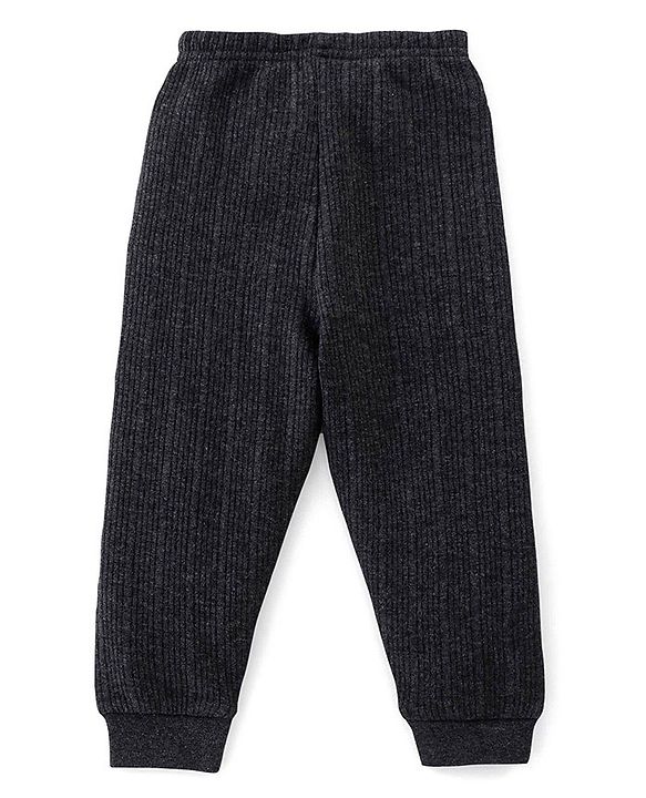 Babyhug Front Open Full Sleeves Thermal Vest & Leggings Set - Dark Grey