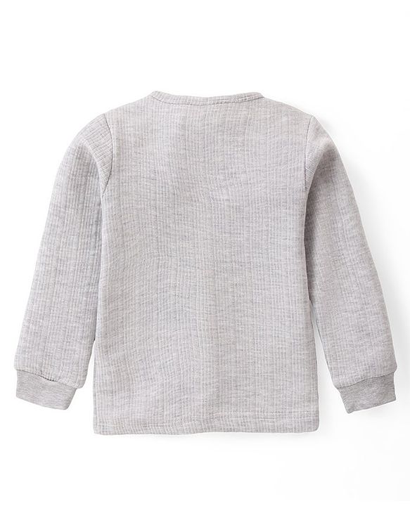 Babyhug Full Sleeves Solid Front Open Vest & Leggings Set - Light Grey