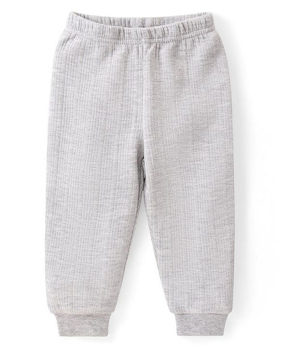 Babyhug Full Sleeves Solid Front Open Vest & Leggings Set - Light Grey