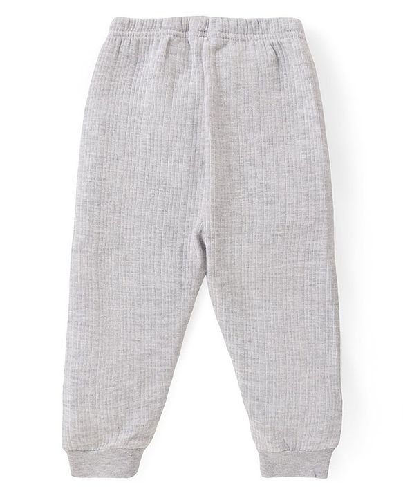 Babyhug Full Sleeves Solid Front Open Vest & Leggings Set - Light Grey
