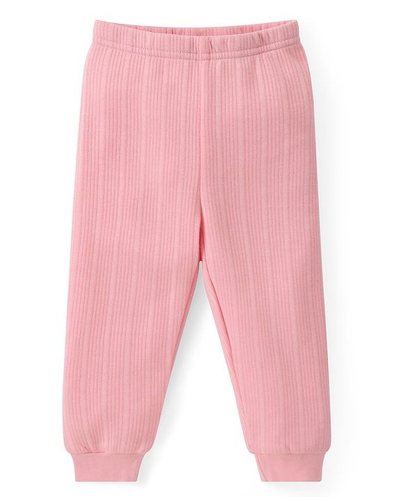 Babyhug Full Sleeves Solid Front Open Vest & Leggings Set - Pink