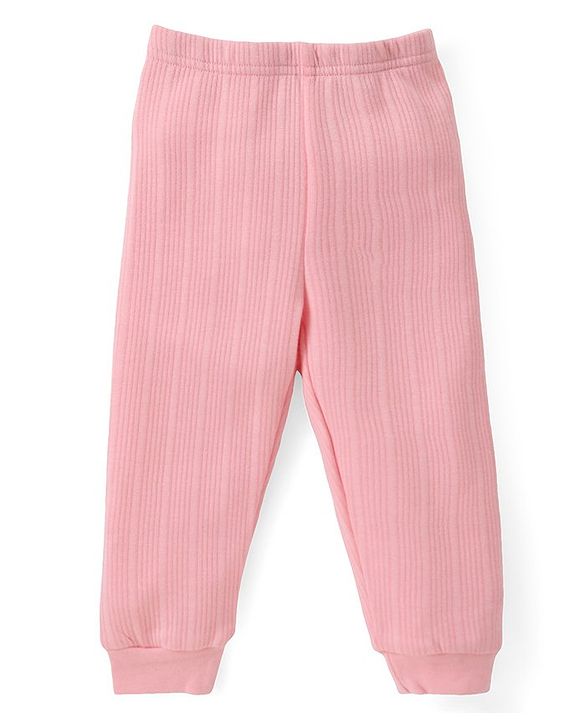 Babyhug Full Sleeves Solid Front Open Vest & Leggings Set - Pink