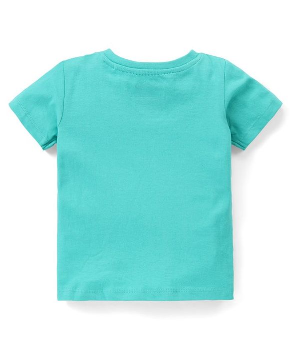 Babyhug Disney Cotton Knit Dungarees with Half Sleeves T-Shirt Mickey Mouse Print - Blue