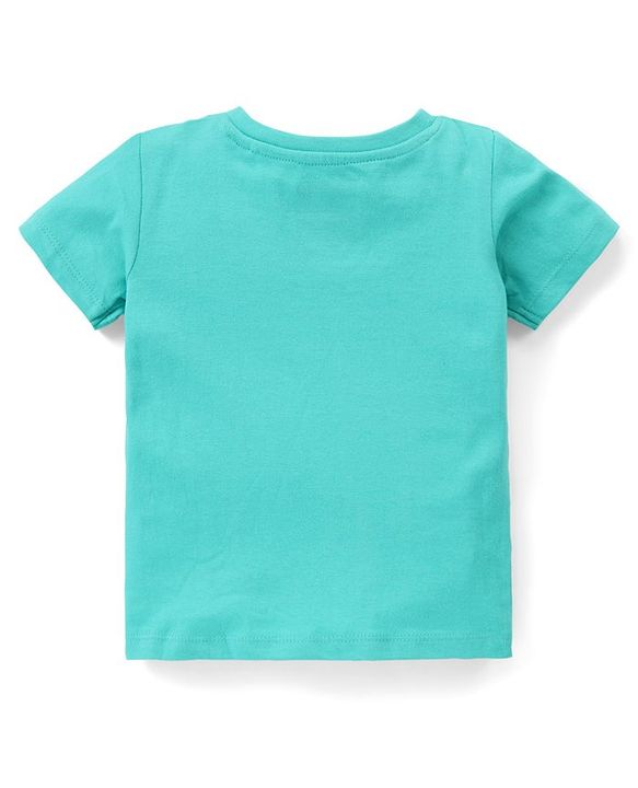 Babyhug Disney Cotton Knit Dungarees with Half Sleeves T-Shirt Mickey Mouse Print - Blue