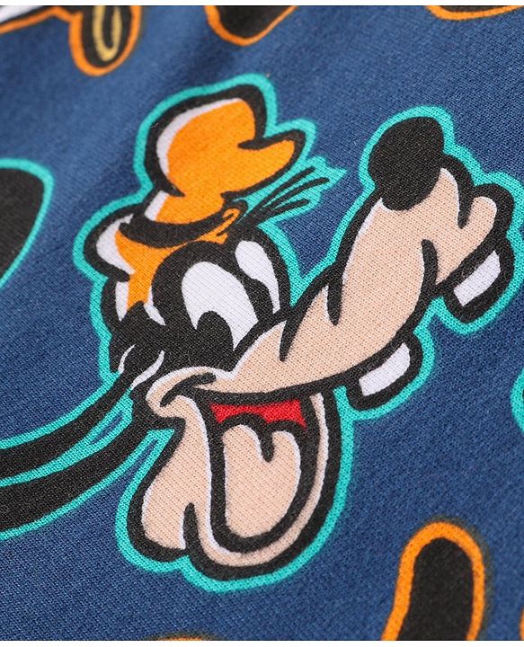 Babyhug Disney Cotton Knit Dungarees with Half Sleeves T-Shirt Mickey Mouse Print - Blue