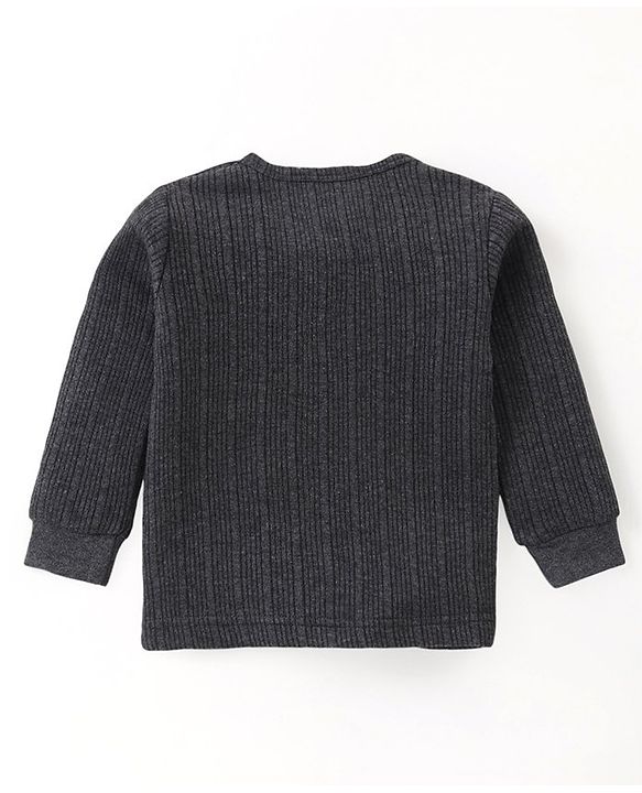 Babyhug Full Sleeves Front Open & Pullover Vest Combo Set Pack of 2 - Dark Grey