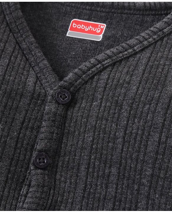 Babyhug Full Sleeves Front Open & Pullover Vest Combo Set Pack of 2 - Dark Grey
