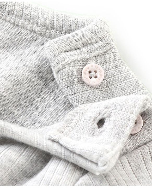 Babyhug Full Sleeves Thermal Front Open & Pullover Thermal Vest Solid Colour Pack Of 2 - Light Grey