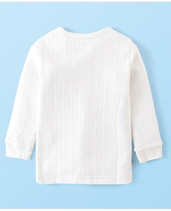 Babyhug Full Sleeves Thermal Front Open & Pullover Thermal Vest Solid Colour Pack Of 2 - Offwhite