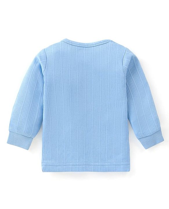 Babyhug Full Sleeves Pullover & Front Open Thermal Vests Pack of 2 - Sky Blue