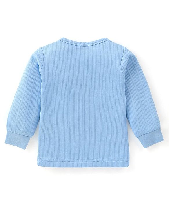 Babyhug Full Sleeves Pullover & Front Open Thermal Vests Pack of 2 - Sky Blue