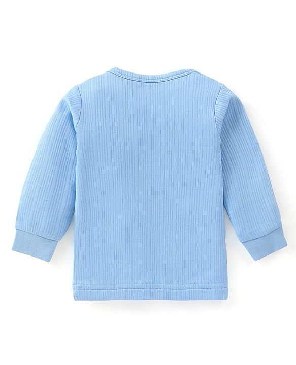Babyhug Full Sleeves Pullover & Front Open Thermal Vests Pack of 2 - Sky Blue
