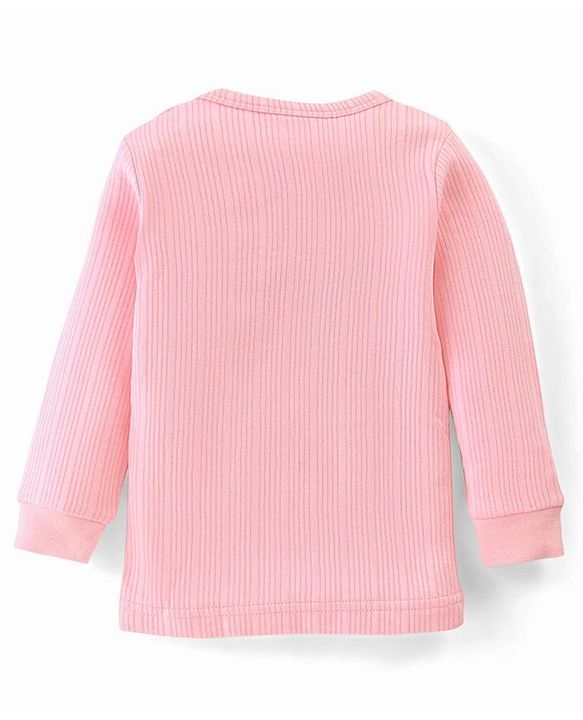 Babyhug Full Sleeves Thermal Front Open & Pullover Thermal Vest Solid Colour Pack Of 2 - Pink
