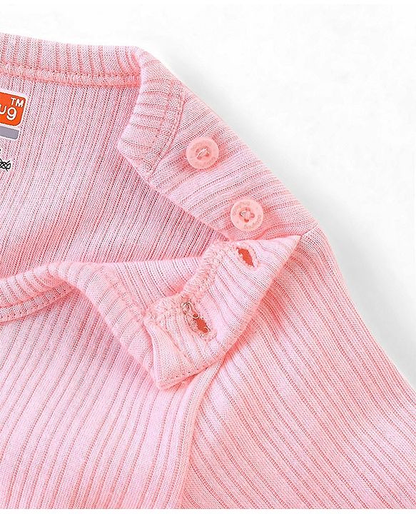 Babyhug Full Sleeves Thermal Front Open & Pullover Thermal Vest Solid Colour Pack Of 2 - Pink