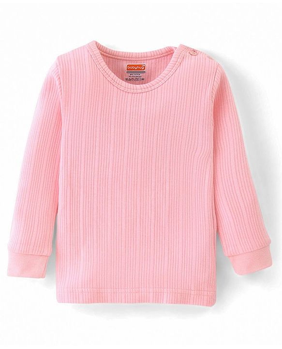 Babyhug Full Sleeves Thermal Front Open & Pullover Thermal Vest Solid Colour Pack Of 2 - Pink