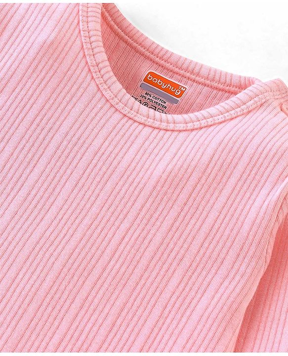 Babyhug Full Sleeves Thermal Front Open & Pullover Thermal Vest Solid Colour Pack Of 2 - Pink