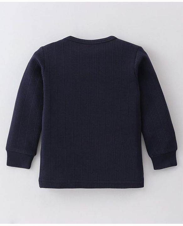 Babyhug Pullover Full Sleeve Solid Colour Thermal Vests Pack of 2 - Navy