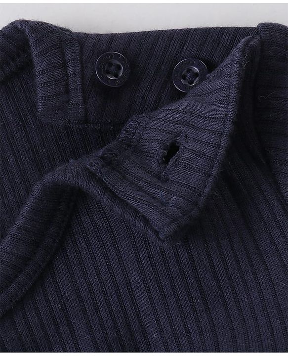 Babyhug Pullover Full Sleeve Solid Colour Thermal Vests Pack of 2 - Navy