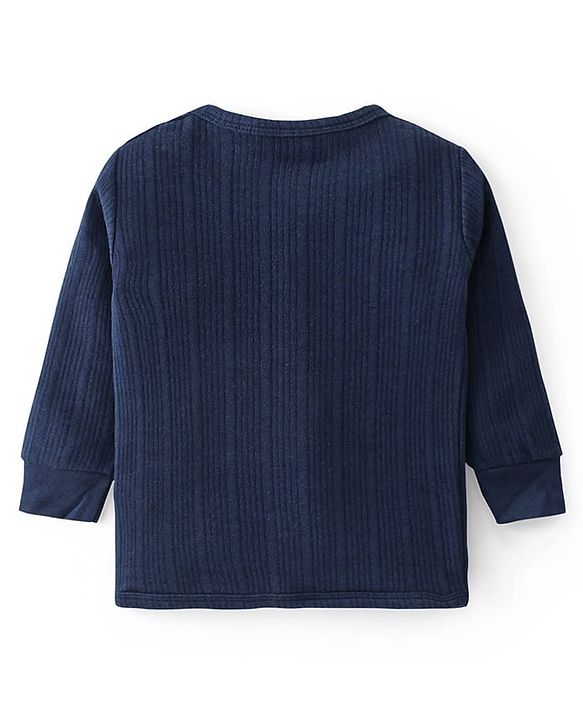 Babyhug Pullover Full Sleeve Solid Colour Thermal Vests Pack of 2 - Navy