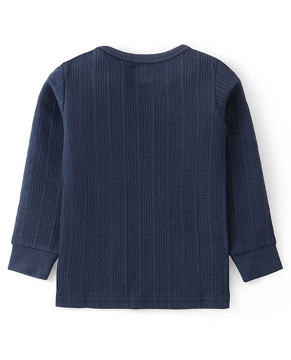 Babyhug Pullover Full Sleeve Solid Colour Thermal Vests Pack of 2 - Navy