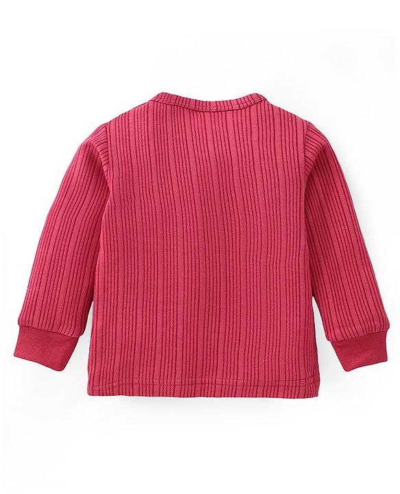 Babyhug Full Sleeves Front Open & Pullover Thermal Vests with Solid Colour Pack of 2 - Maroon