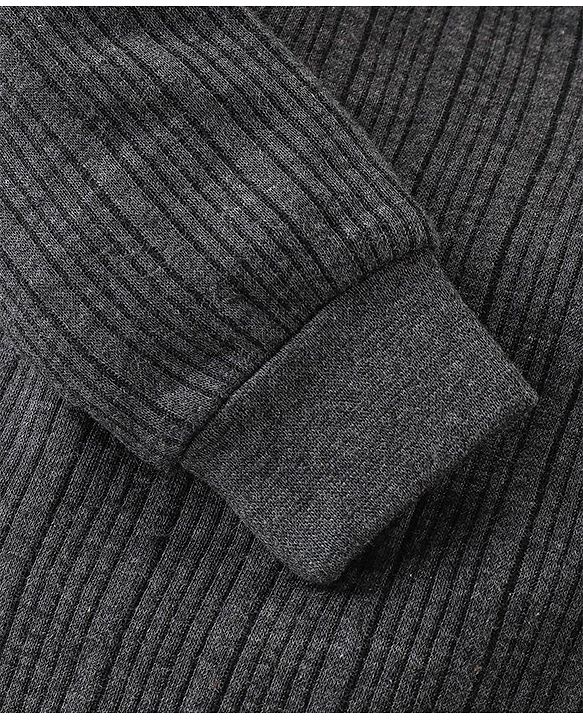 Babyhug Full Sleeves Thermal Vests & Pant Set - Dark Grey