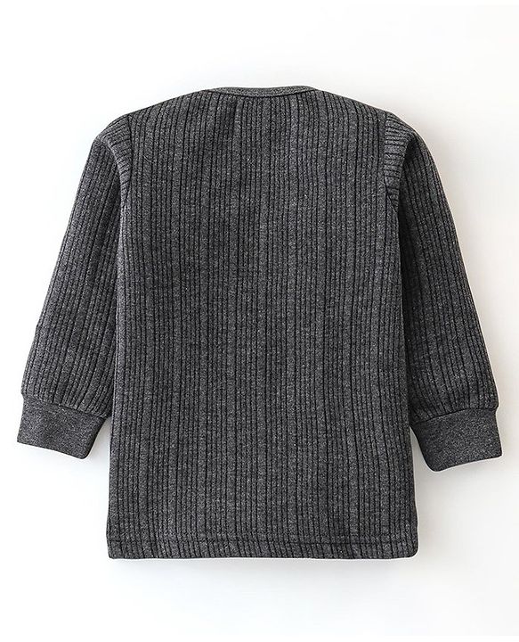 Babyhug Full Sleeves Thermal Vests & Pant Set - Dark Grey