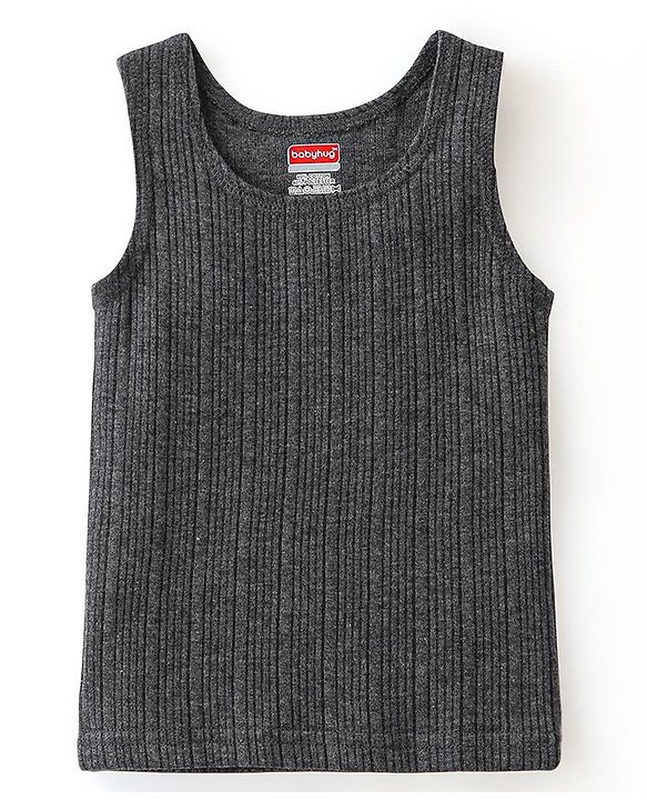 Babyhug Full Sleeves Thermal Vests & Pant Set - Dark Grey