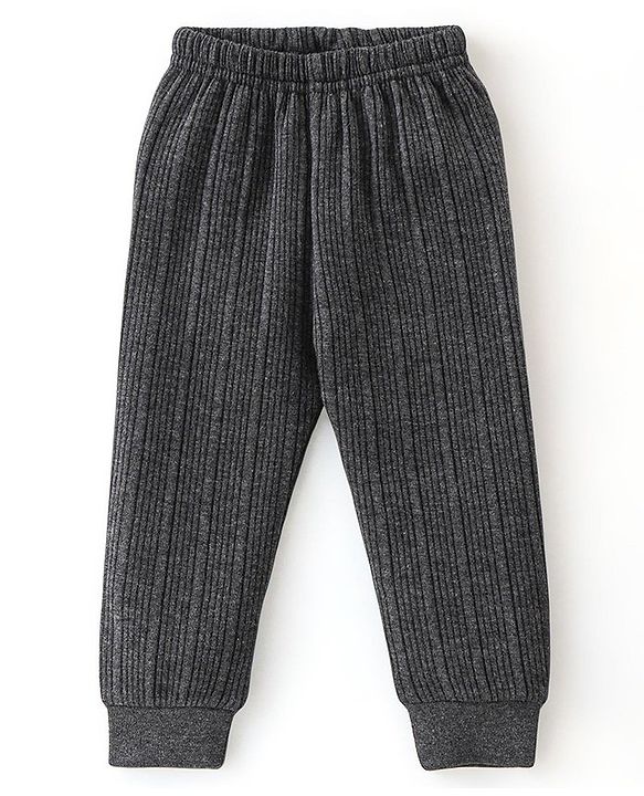 Babyhug Full Sleeves Thermal Vests & Pant Set - Dark Grey