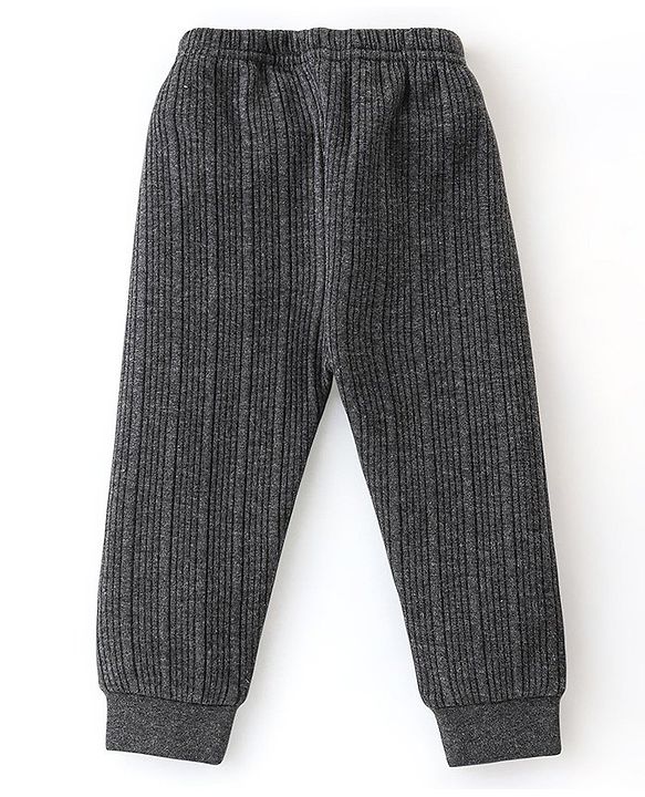 Babyhug Full Sleeves Thermal Vests & Pant Set - Dark Grey