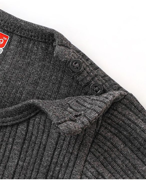 Babyhug Full Sleeves Thermal Vests & Pant Set - Dark Grey