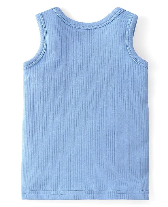 Babyhug Full Sleeves Solid Thermal Vests & Pant Set of 3 - Blue