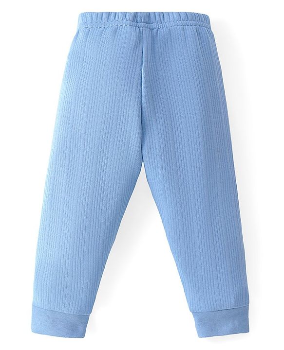 Babyhug Full Sleeves Solid Thermal Vests & Pant Set of 3 - Blue