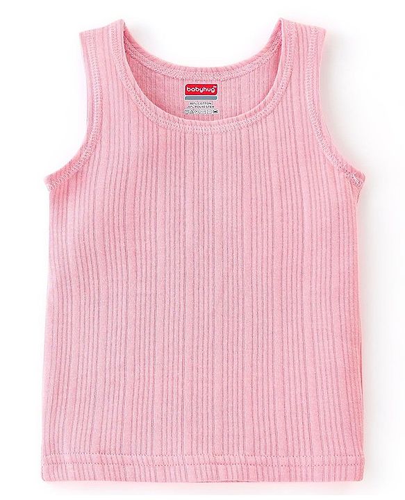 Babyhug Full Sleeves Solid Thermal Vests & Pant Set of 3 - Pink