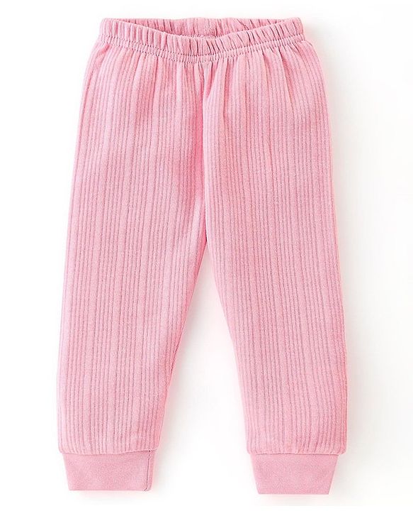 Babyhug Full Sleeves Solid Thermal Vests & Pant Set of 3 - Pink