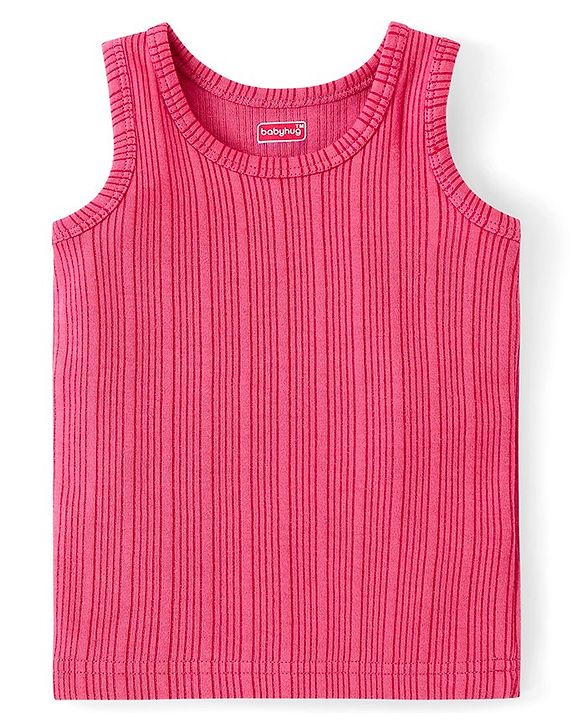 Babyhug Full Sleeve & Sleeveless Solid Thermal Vests & Pant - Coral