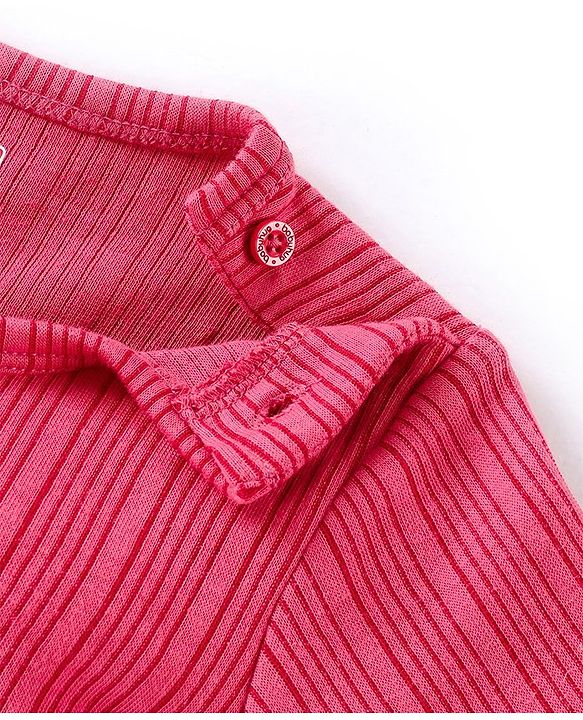 Babyhug Full Sleeve & Sleeveless Solid Thermal Vests & Pant - Coral