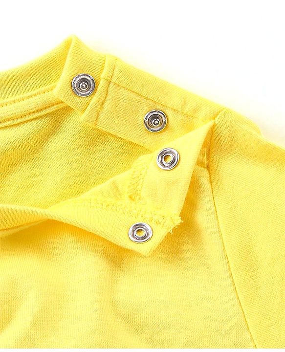 Babyhug Single Jersey Knit Half Sleeves Dino Printed Night Suit - Yellow