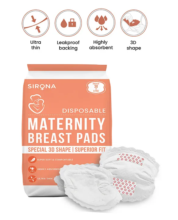 Sirona Premium Disposable Maternity and Nursing Breast Pads for Women - 12  Pads