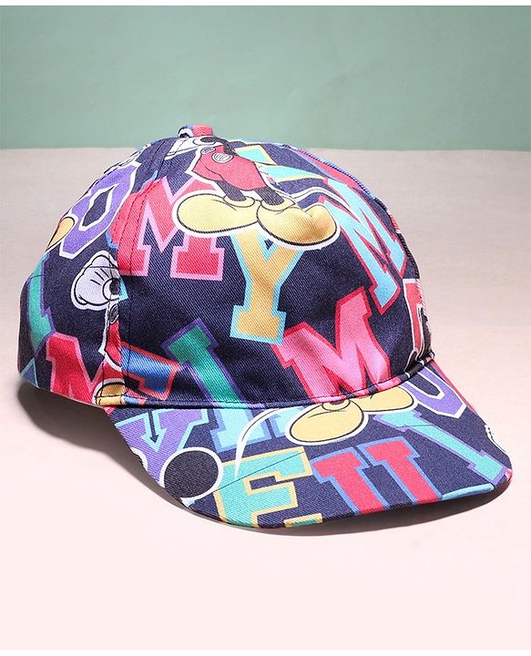 Babyhug Disney Summer Cap With Mickey Mouse Graphics - Multicolour