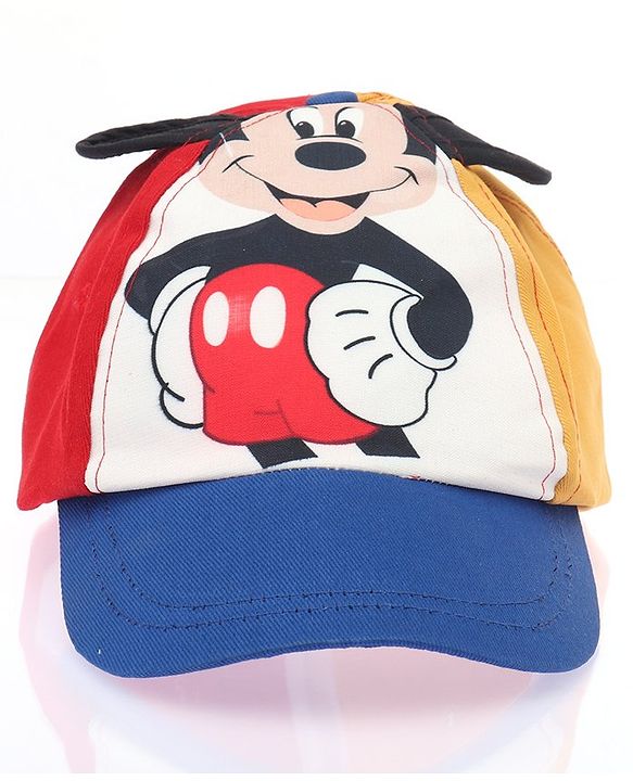 Babyhug Disney Summer Cap With Mickey Mouse Graphics - Blue