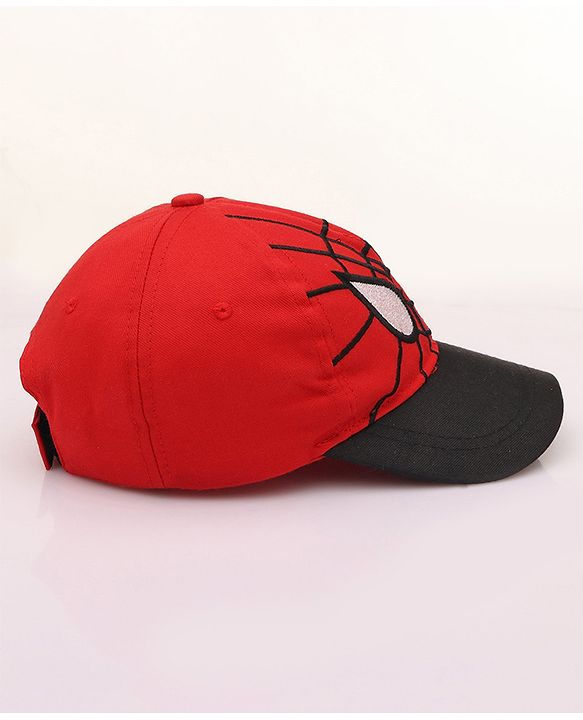 Pine Kids Marvel Cotton Summer Cap With Spiderman Graphics - Red