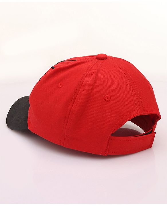 Pine Kids Marvel Cotton Summer Cap With Spiderman Graphics - Red