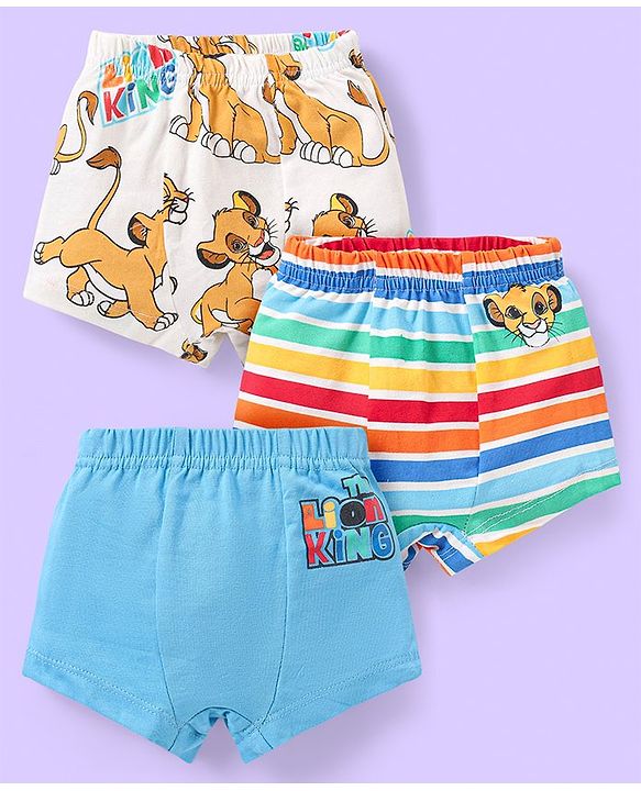 Babyhug Disney Cotton Knit Briefs with The Lion King Print Pack Of 3 - Multicolor