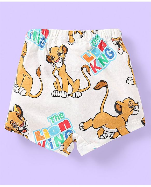 Babyhug Disney Cotton Knit Briefs with The Lion King Print Pack Of 3 - Multicolor