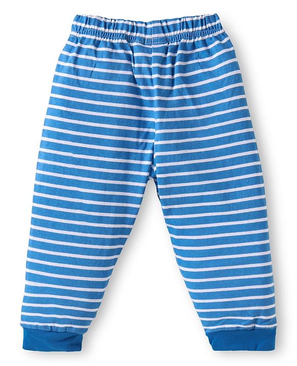 Babyhug Disney Cotton Knit Half Sleeves Night Suit with Mickey Mouse Graphics - Blue